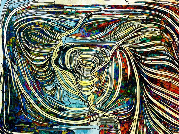 Eenheid Van Gefragmenteerd World Series Compositie Van Gebrandschilderd Glas Patroon — Stockfoto