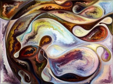 İnsan dokusu serisi. İnsan yüzünün düzenlenmesi, zengin renkler, organik dokular, iç dünya, akıl, ruh ve doğa konularındaki kıvrımlar.