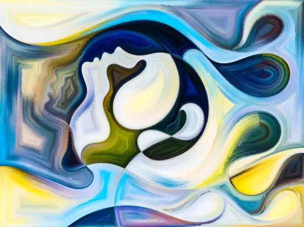 Relationships in Texture series. Abstract design made of people faces,  colors, organic textures, flowing curves on the subject of inner world, love, relationships, soul and Nature