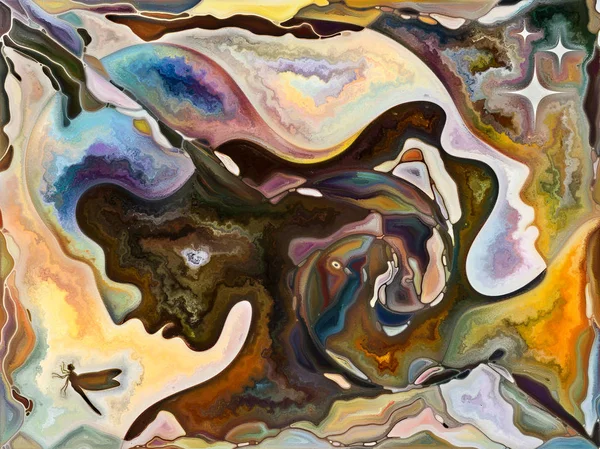 Innere Texturreihe Komposition Von Gesichtern Farben Organischen Texturen Fließenden Kurven — Stockfoto