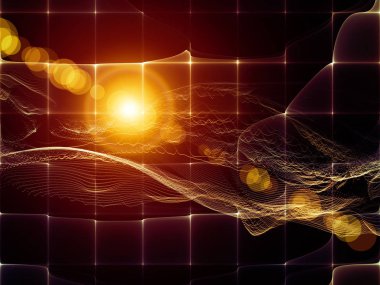 Dijital rüyalar serisi. Bilim, eğitim, bilgisayar ve modern teknoloji ile ilgili projeleri için sanal görselleştirme bileşenlerle teknolojik altyapı soyut kompozisyon