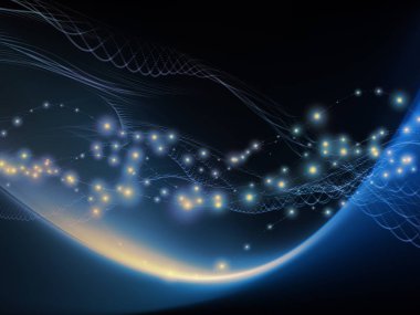 Dijital Rüyalar serisi. Bilim, eğitim, bilgisayar ve modern teknoloji konuları için sanal görselleştirme bileşenlerine sahip teknolojinin grafiksel bileşimi