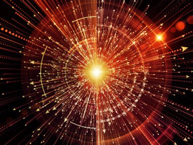 Bilgi patlama serisi. Oklar ve fraktal öğeleri bilim, bilgi teknoloji ve eğitim konusunda patlama bileşimi