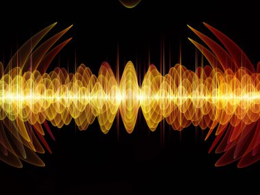 Dalga fonksiyonu serisi. Renkli sinüs titreşimlerin tasarlamak zemin, ışık ve fraktal elemanları üzerinde ses ekolayzer, Resimler için müzik spektrum ve kuantum olasılık