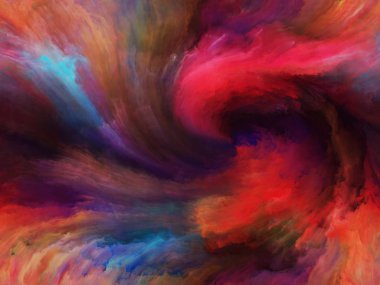 Girdap Döndürme ve Girdap serisi. Sanat, yaratıcılık ve hayal gücü konulu tuval üzerinde renk ve hareket arkaplanı