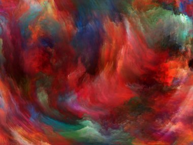 Soyut Renk serisi. Sanat, yaratıcılık ve hayal gücü üzerine tuval üzerinde hareket eden renkli boyadan oluşan sanatsal soyutlama