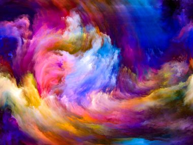 Soyut Renk serisi. Sanat, yaratıcılık ve hayal gücü üzerine tuval üzerinde hareket eden renkli boyadan oluşan sanatsal soyutlama