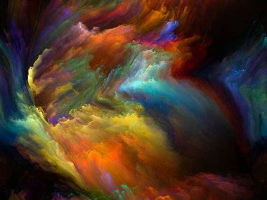 Renk Akımı serisi. Müzik, yaratıcılık, hayal gücü, sanat ve tasarım ile ilgili projelerde uygun dijital boya akışlarının soyut bileşimi