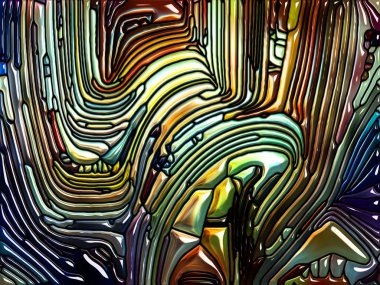 Desen serisi renk. Leaded cam tasarımı Art Nouveau uygun doğa, güzellik ve maneviyat ile ilgili projelerde anımsatan soyut kompozisyon