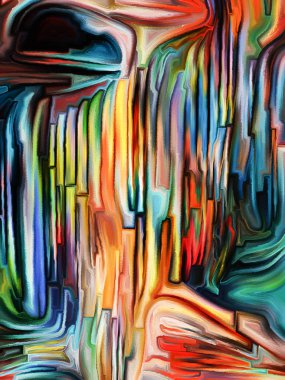 Desen renk serisi. Hayal gücü, yaratıcılık ve sanat mecazi ilişki ile boyalı vitray desen kompozisyonu