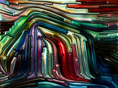 Desen serisi renk. Leaded cam tasarımı anımsatan Art Nouveau doğa, güzellik ve Maneviyat mecazi ilişki ile kompozisyon