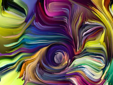 Sıvı renkli serisi. Yaratıcılık, sanat ve tasarım konusunda çok renkli boya çizgileri etkileşimi