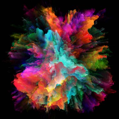 Duygu serisi renk. Renk patlaması sıçrama patlama hayal gücü, yaratıcılık sanat ve tasarım projeleri için uygun bir zemin olarak kompozisyonu