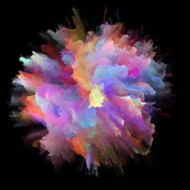 Duygu serisi renk. Renk patlaması sıçrama patlama, hayal gücü, yaratıcılık sanat ve tasarım konusunda yapılan soyut tasarım