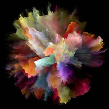 Duygu serisi renk. Renk patlaması sıçrama patlama yaratıcı düzenleme, hayal gücü, yaratıcılık sanat ve tasarım konuda kavramı mecaz olarak