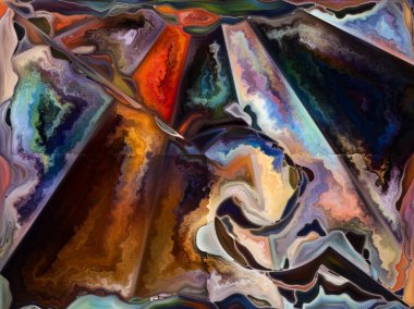 İç doku serisi. Sanat, Doğa ve yaratıcılık konusunda bir metafor olarak akan dokular ile dijital suluboya tasarım tasarım oluşan