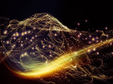 Dijital rüyalar serisi. Teknolojik altyapı sanal görselleştirme bileşenleri için tasarımlar bilim, eğitim, bilgisayar ve modern teknoloji ile grafik bileşimi