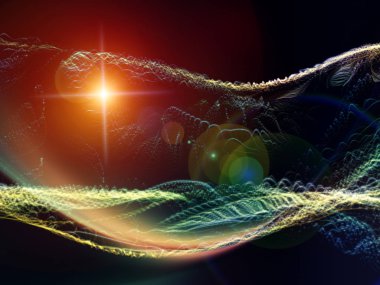 Dijital Rüyalar serisi. Bilim, eğitim, bilgisayarlar ve modern teknoloji konularında sanal görselleştirme bileşenleriyle teknoloji arka planının düzenlenmesi