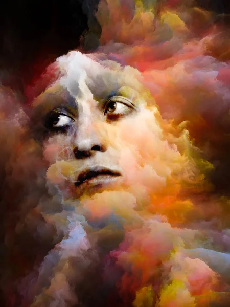 Mój Demon Anioł Woman Serii Portret Młodej Kobiety Surrealistyczne Elementy — Zdjęcie stockowe