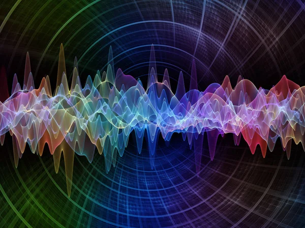 Série Wave Function Composition Des Vibrations Sinusoïdales Colorées Lumière Des — Photo