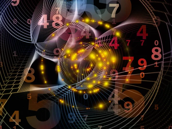 Math Reality Series Abstract Design Made Numbers Lights Fractal Patterns — Stock Photo, Image