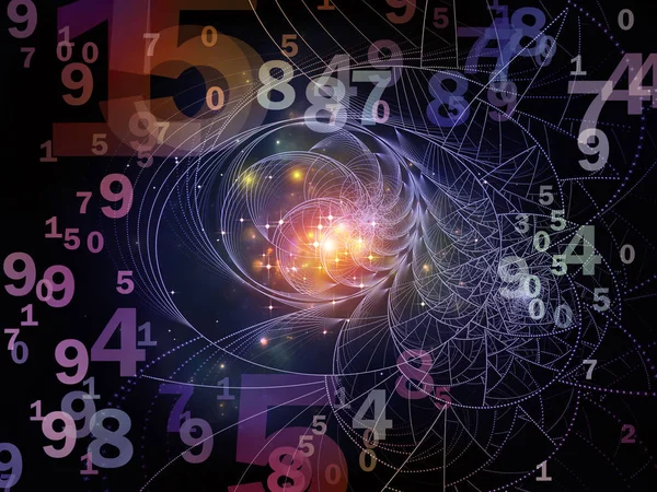 Mathe Der Reality Serien Anordnung Von Zahlen Lichtern Und Fraktalen — Stockfoto