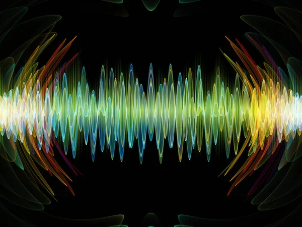 Wave Function Series Composition Colored Sine Vibrations Light Fractal Elements — Stock Photo, Image