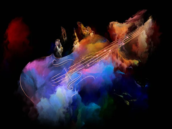 Сериал Music Dream Дизайн Выполненный Скрипки Абстрактной Красочной Краски Служит — стоковое фото