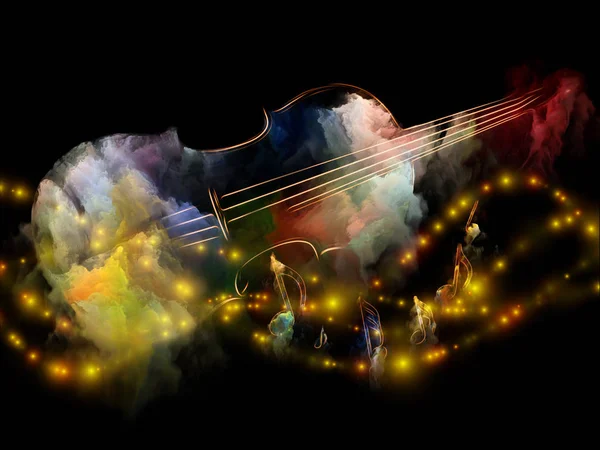 Série Music Dream Création Toile Fond Violon Peinture Abstraite Colorée — Photo