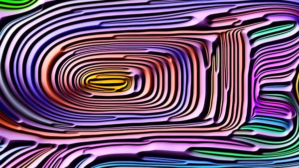 Curves Nature Series Composition Rendering Multicolored Embossed Bas Relief Pattern — Stock Photo, Image