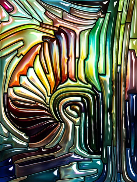 Série Color Pattern Abstraction Artistique Composée Leaded Glass Design Rappelant — Photo