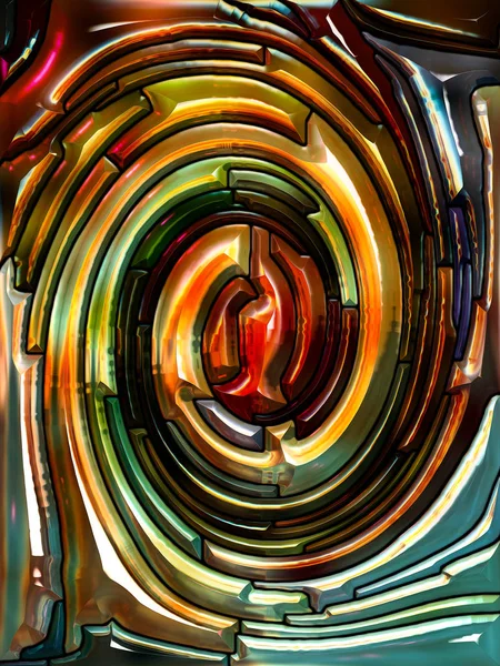 Spiral Twirl Series Composition Stained Glass Swirl Pattern Color Fragments — Stock Photo, Image