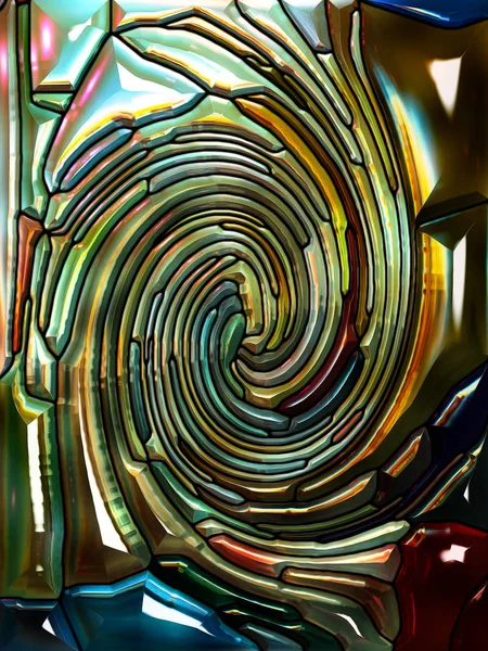 Spiral Twirl Series Background Design Stained Glass Swirl Pattern Color — Stock Photo, Image