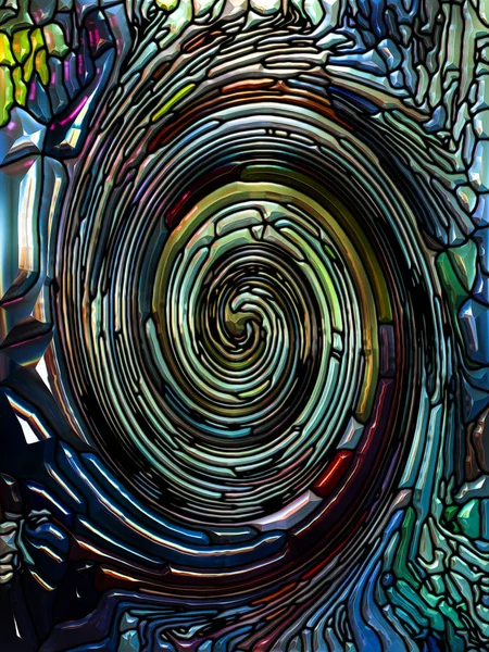 Seria Spiral Twirl Design Compus Din Model Vârtej Sticlă Vitrate — Fotografie, imagine de stoc