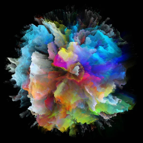 颜色情感系列 用于想象 创意艺术和设计主题的彩色爆裂飞溅爆炸图形合成 — 图库照片