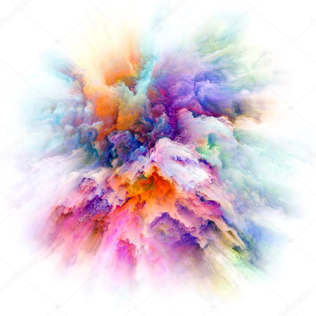 Color Emotion series. Backdrop design of color explosion for works on imagination, creativity art and design