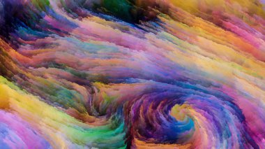 Hareket içinde renk serisi. Tasarım, yaratıcılık ve hayal gücü ekranlar ve mobil cihazlar için duvar kağıdı olarak kullanmak için projeler için fon olarak hizmet için akan boya desen kompozisyonu