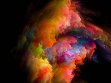 Tasarım, yaratıcılık, ilham ve sanat üzerine soyut renk arkaplanı. 3B Renk Serisi.