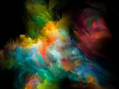 Tasarım, yaratıcılık, ilham ve sanat üzerine soyut renk arkaplanı. 3B Renk Serisi.