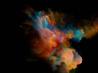 Tasarım, yaratıcılık, ilham ve sanat üzerine soyut arkaplan boyası. 3B Renk Serisi.