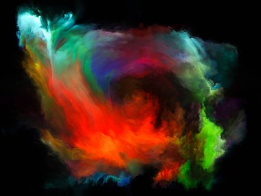 Akışı serisi renk. Müzik, yaratıcılık, hayal gücü, sanat ve tasarım mecazi ilişkisi ile dijital boya streams bileşimi
