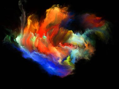 Renk Akımı serisi. Müzik, yaratıcılık, hayal gücü, sanat ve tasarım projeleri için uygun dijital boya akımlarının kompozisyonu