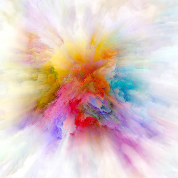 色の感情シリーズ 想像力 創造性のアートやデザインに比喩的意味関係の色の爆発のクローズ アップ — ストック写真