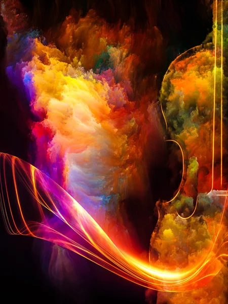 Färgen Musik Serien Bakgrund Sammansättning Musikaliska Symboler Och Färg Måla — Stockfoto