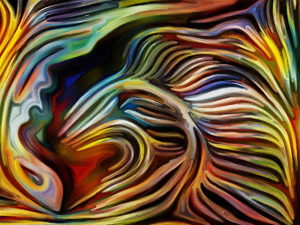 Fragmented Design Human Face Colorful Abstract Lines Subject Spirituality Creativity — Stock Photo, Image