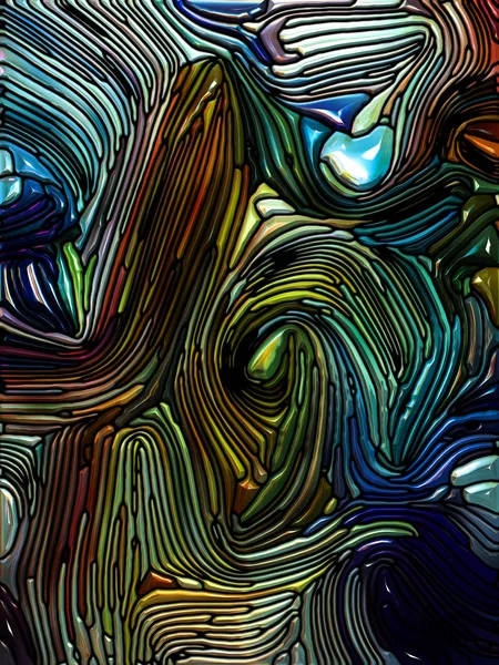 液体のパターン シリーズ 精神性の主題のアール ヌーボーを思わせるステンド グラス デザインの相互作用 — ストック写真