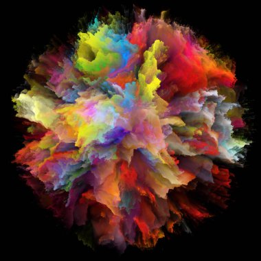 Duygu serisi renk. Renk patlaması sıçrama patlama yaratıcı düzenleme, hayal gücü, yaratıcılık sanat ve tasarım konuda kavramı mecaz olarak