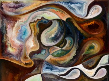 İç doku serisi. Yüzler, renkler, Organik dokular, eğriler iç dünya, aşk, ilişkiler, ruh ve doğa konusundaki akan etkileşimi