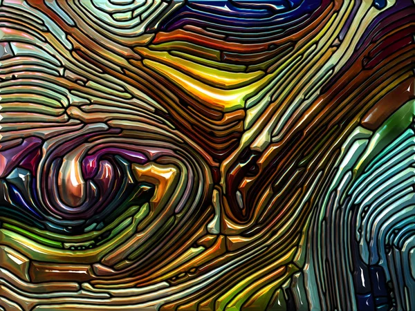 カラー パターン シリーズ 抽象的なデザイン製鉛ガラスの自然 美と精神性の主題のアール ヌーボーを思わせる — ストック写真