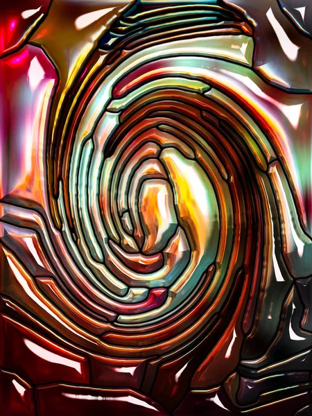 Serie Spiral Twirl Design Composto Modello Vortice Vetro Colorato Frammenti — Foto Stock